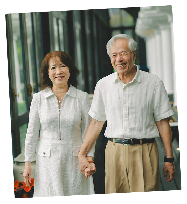 Older couple enjoying quality time together at home